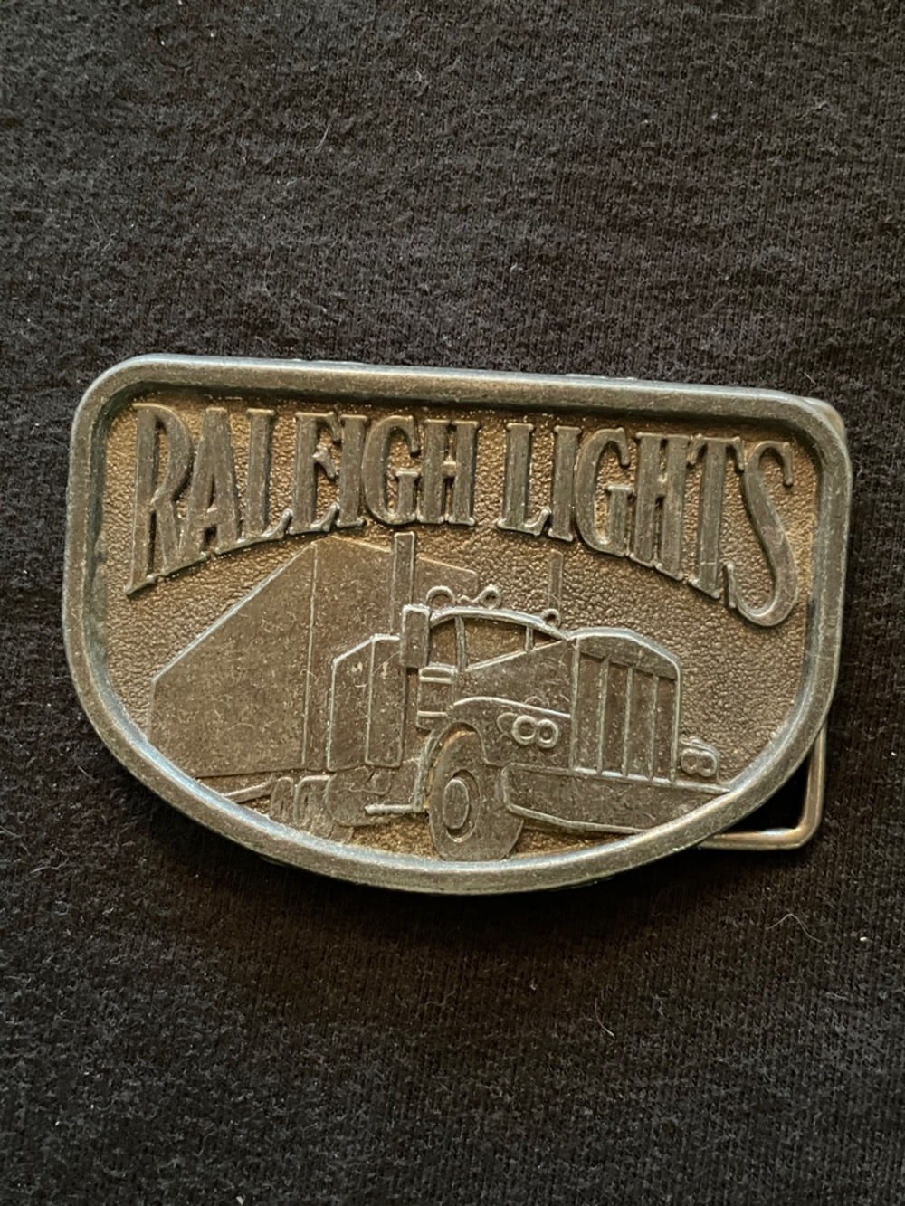 Vintage Raleigh Lights Truck Belt Buckle - Brass Silver tone
